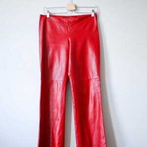 Juicy-Red Danier Leather Pants